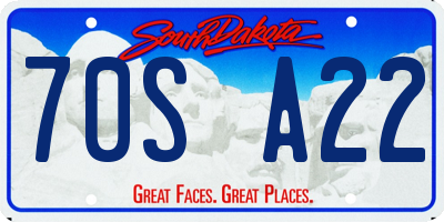 SD license plate 70SA22