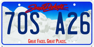 SD license plate 70SA26