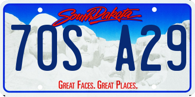 SD license plate 70SA29