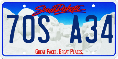 SD license plate 70SA34