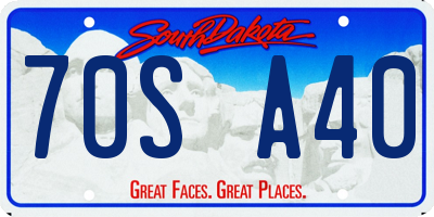 SD license plate 70SA40