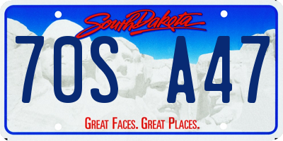SD license plate 70SA47