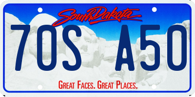 SD license plate 70SA50