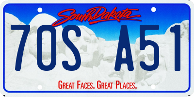 SD license plate 70SA51
