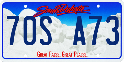 SD license plate 70SA73
