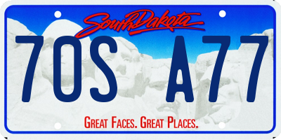 SD license plate 70SA77