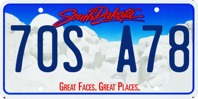 SD license plate 70SA78