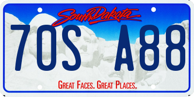 SD license plate 70SA88