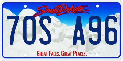 SD license plate 70SA96