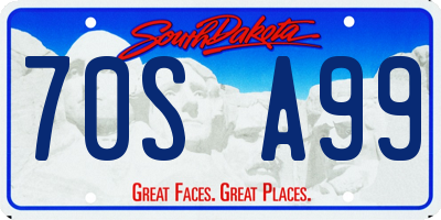 SD license plate 70SA99