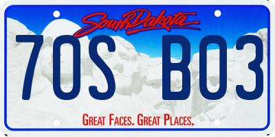 SD license plate 70SB03