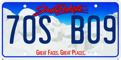 SD license plate 70SB09
