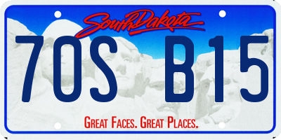 SD license plate 70SB15
