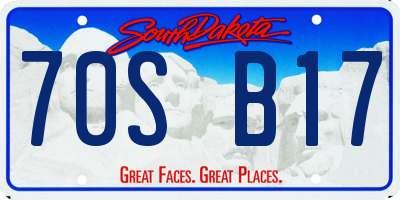SD license plate 70SB17