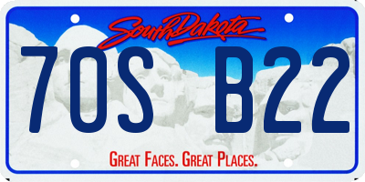 SD license plate 70SB22