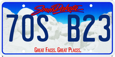 SD license plate 70SB23