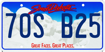 SD license plate 70SB25