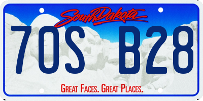 SD license plate 70SB28