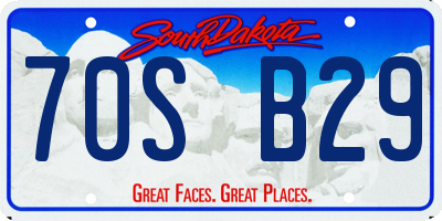 SD license plate 70SB29