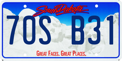 SD license plate 70SB31