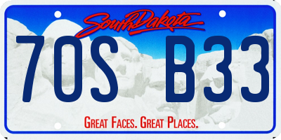 SD license plate 70SB33