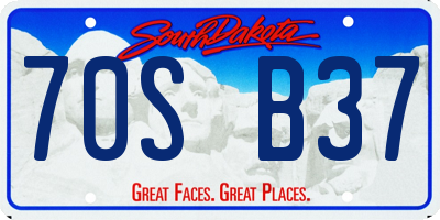SD license plate 70SB37