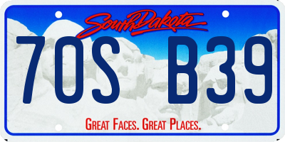 SD license plate 70SB39
