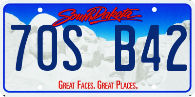 SD license plate 70SB42