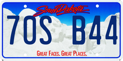 SD license plate 70SB44