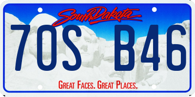 SD license plate 70SB46
