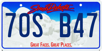 SD license plate 70SB47