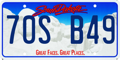 SD license plate 70SB49