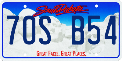 SD license plate 70SB54