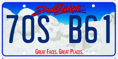 SD license plate 70SB61