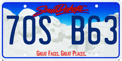 SD license plate 70SB63