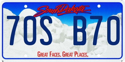 SD license plate 70SB70