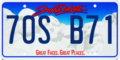 SD license plate 70SB71