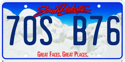 SD license plate 70SB76
