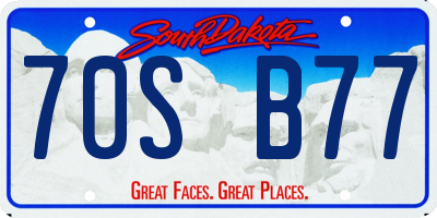 SD license plate 70SB77