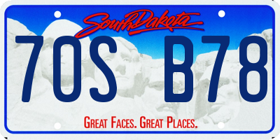 SD license plate 70SB78