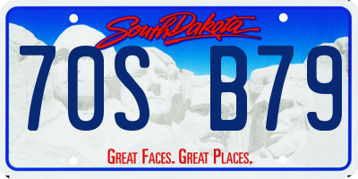 SD license plate 70SB79