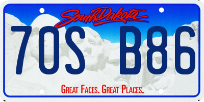 SD license plate 70SB86