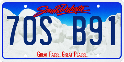 SD license plate 70SB91