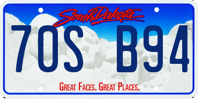 SD license plate 70SB94