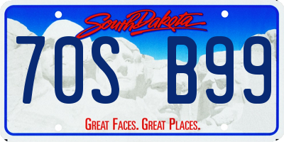 SD license plate 70SB99