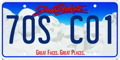 SD license plate 70SC01