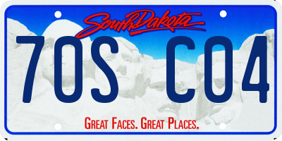 SD license plate 70SC04