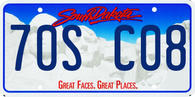 SD license plate 70SC08