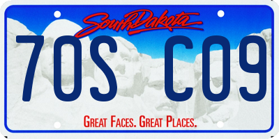 SD license plate 70SC09