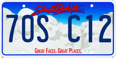 SD license plate 70SC12